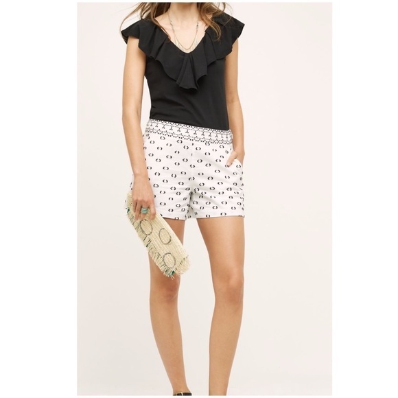 ANTHROPOLOGIE Tailored Clip Dot Shorts Hei Hei Sz4 - Picture 1 of 6